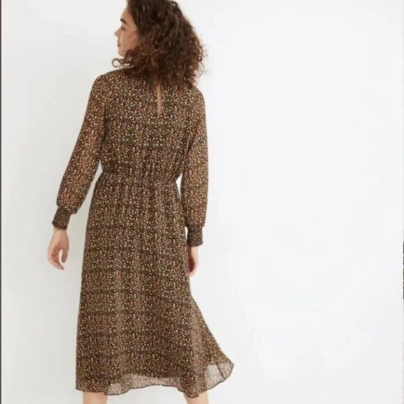 Madewell | Georgette Smocked-Neck Midi Dress | Folktale Paisley | SZ Small | NWT - Picture 2 of 10